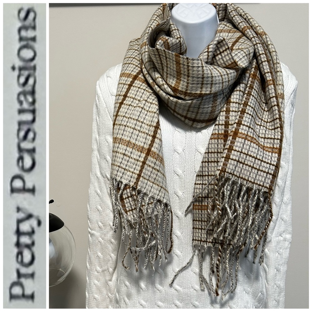 🌼 Pretty Persuasion Plaid Soft Blanket Scarf -Sweater not Include